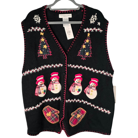 Victoria Jones Sweaters - Victoria Jones Woman 2X NWT Christmas Snowman Sweater Vest
